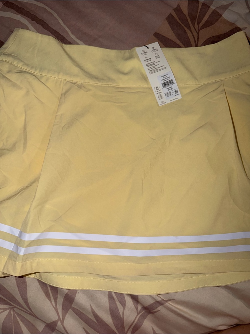 CALIA by Carrie Underwood Pale Yellow Pleated Tennis Skort - Picture 2 of 14